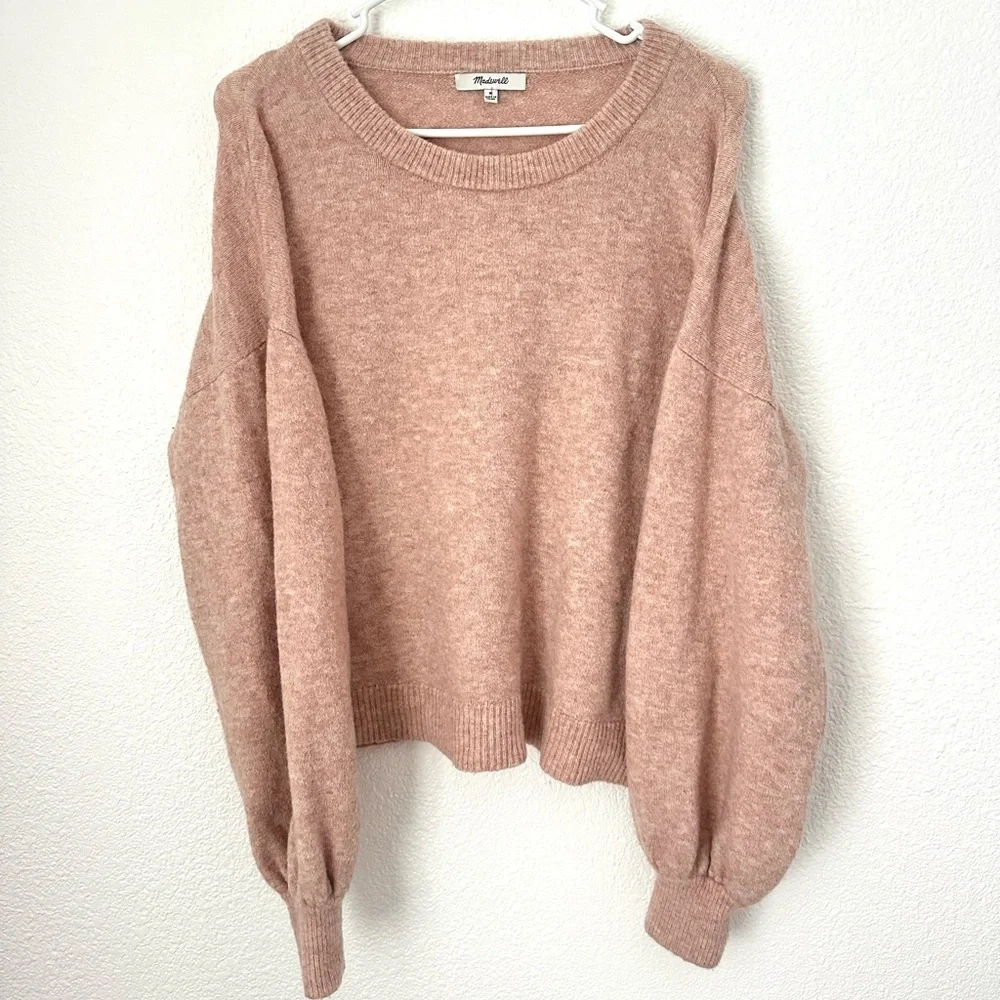 Madewell Gladwell Sweater Women’s M Tan Crewneck Alpaca Blend Pullover